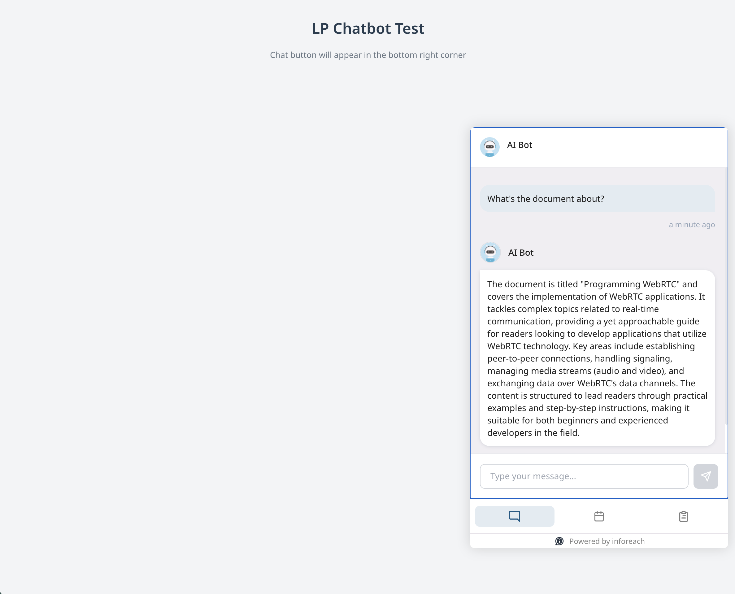 Chatbot test page