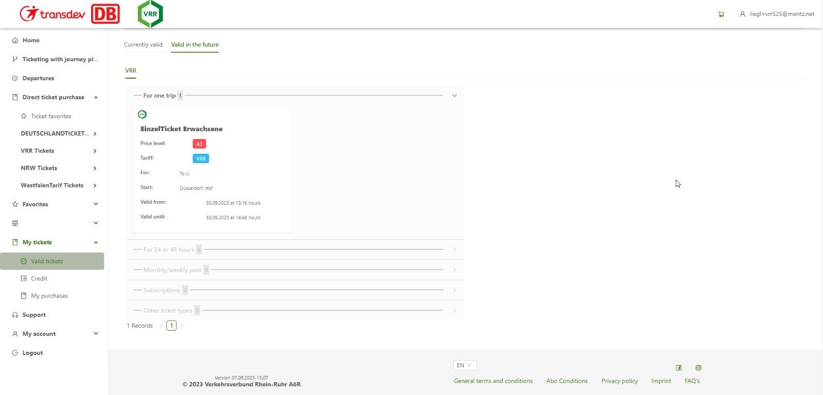 Admin ticket interface