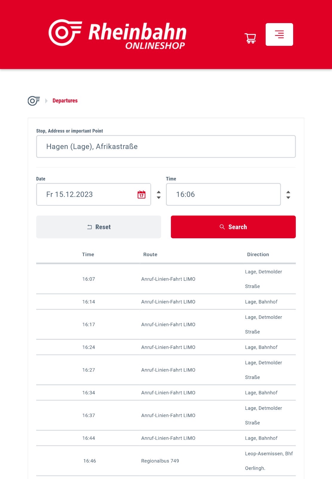 Rheinbahn client journey booking